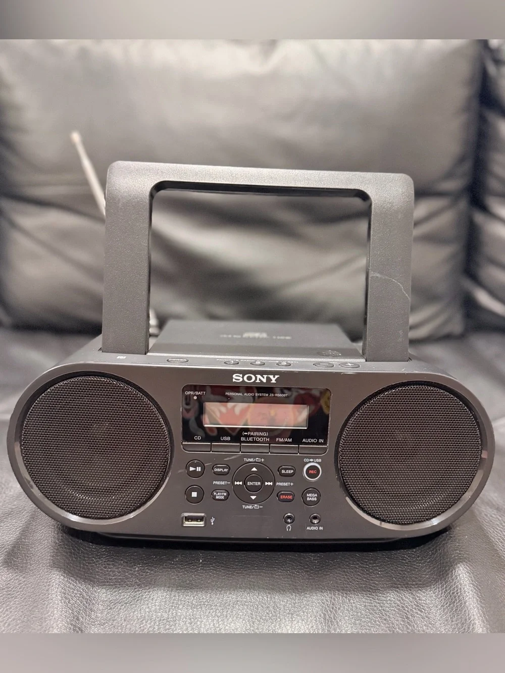 Sony Portable Bluetooth CD Boombox AM/FM Radio with CD, USB, Cassette ZS-RS60BT